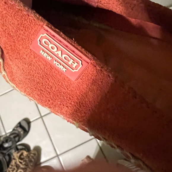 Coach Orange Red Espadrilles Flats - Picture 3 of 4